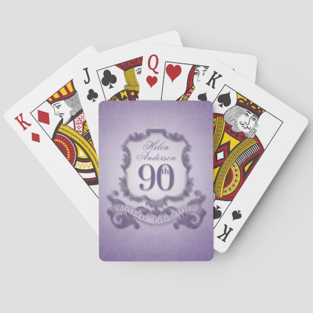 Baraja De Cartas 90.ª celebración de cumpleaños personalizada (Reverso)
