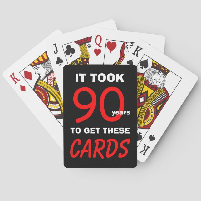 Baraja De Cartas 90th Birthday Funny Poker Playing Cards   (Reverso)