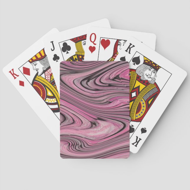 Baraja De Cartas A Modern Abstract Pink Black Wave Pattern (Reverso)