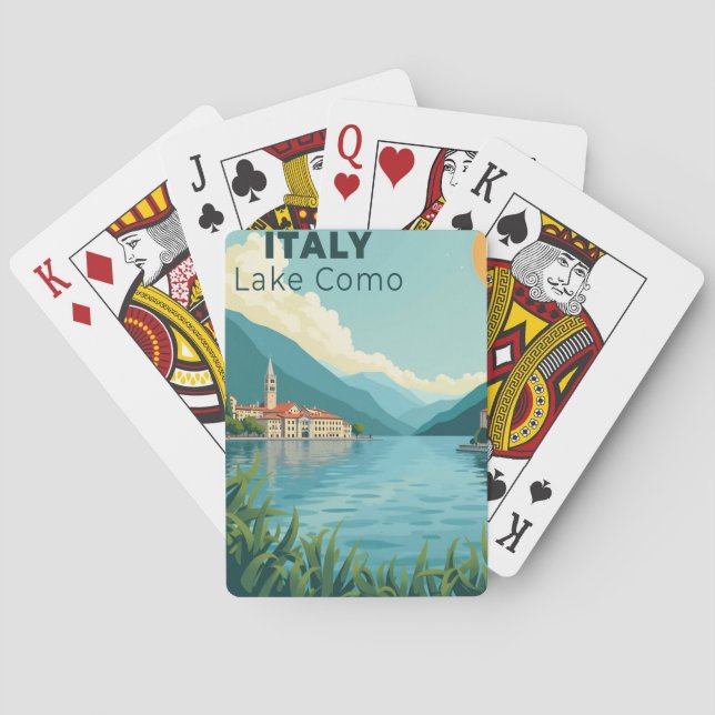 Baraja De Cartas A Nostalgic Classic Travel Poster – Italy Lake Com (Reverso)