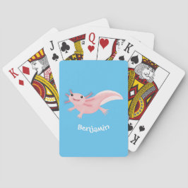 Baraja De Cartas Aaxolotl lindo rosa feliz