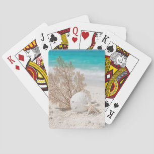 Baraja De Cartas Abanico de Mar con Dólar de Arena y Estrella de Ma