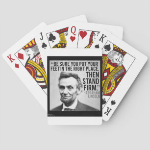 Baraja De Cartas Abe Lincoln y la cita "Manténgase Firme"