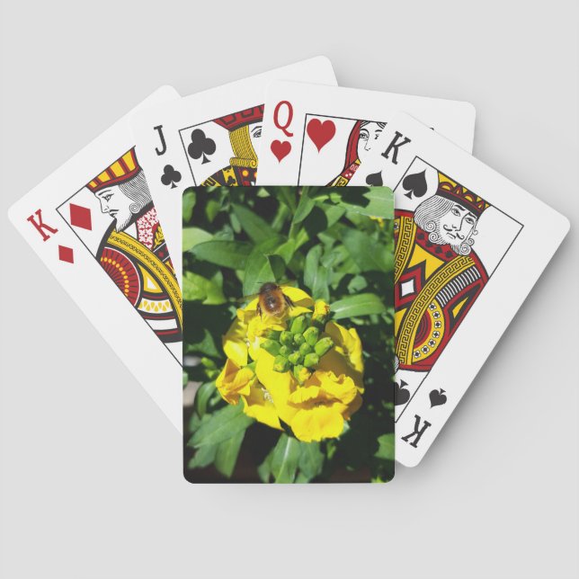 Baraja De Cartas Abeja a las flores amarillas (Reverso)