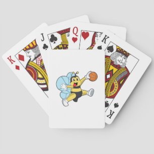 Baraja De Cartas Abeja como jugador de baloncesto con balón de balo