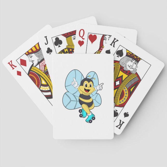 Baraja De Cartas Abeja con patines de rodillos (Reverso)