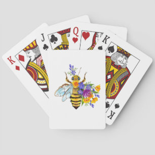 Baraja De Cartas Abeja de flor con plantas silvestres