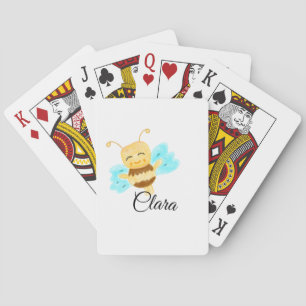 Baraja De Cartas Abeja de miel amarilla simple acuarela agregar nom
