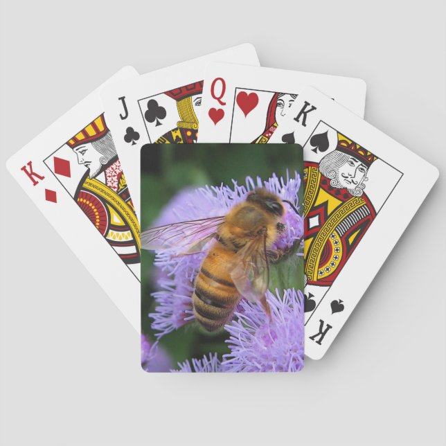Baraja De Cartas Abeja de miel en tarjetas de juego de flores agera (Reverso)