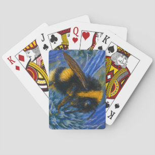 Baraja De Cartas Abeja de púas sobre el cardo azul
