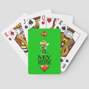 Baraja De Cartas Abeja mi Valentine, jugando a las cartas.
