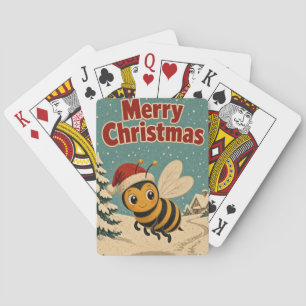 Baraja De Cartas Abeja Navidad Camino Nieve Animal