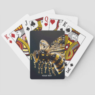 Baraja De Cartas Abeja negra amarilla de cristal lindo