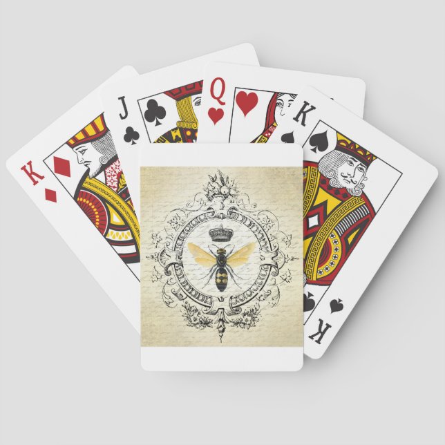 Baraja De Cartas Abeja reina francesa MODERNA VINTAGE (Reverso)