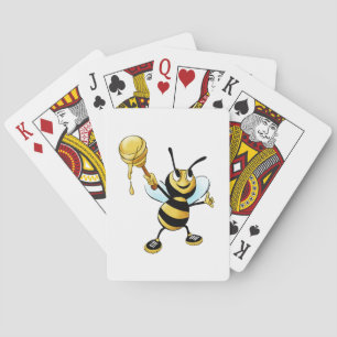 Baraja De Cartas Abeja sonriente de la miel del dibujo animado que