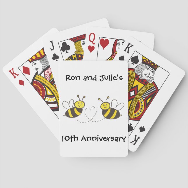 Baraja De Cartas Abejas con corazón (Reverso)