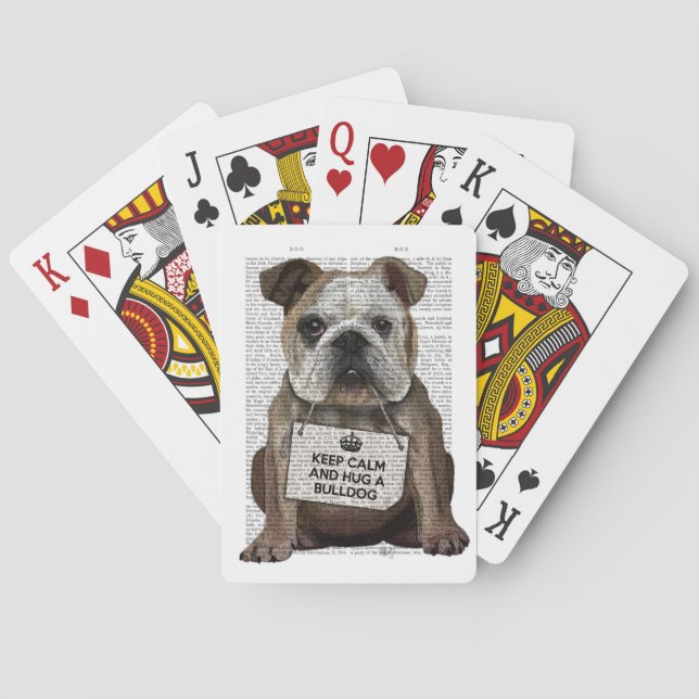 Baraja De Cartas Abrazarse de Bulldog (Reverso)