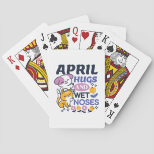Baraja De Cartas Abrazos de abril y nariz húmeda - Perro y gato ado