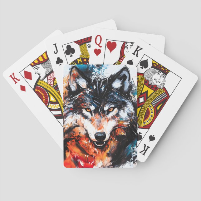 Baraja De Cartas Abstract Wild Spirit Wolf (Reverso)