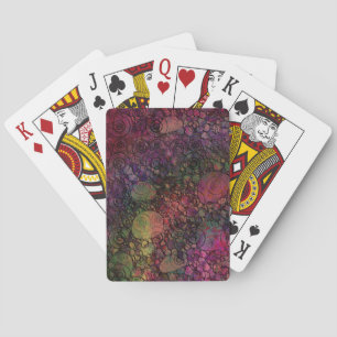 Baraja De Cartas Abstracto Colorido con Círculos Negros y Grungy