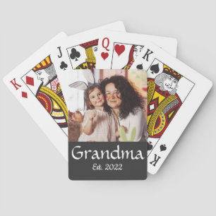 Baraja De Cartas Abuela Blanco y Negro Establecida Foto Negrita