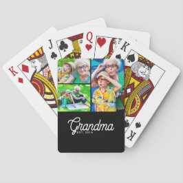 Baraja De Cartas Abuela Estableció Escritura Moderna Negra Foto 3