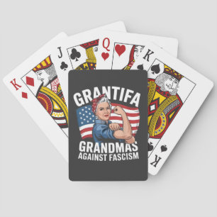 Baraja De Cartas Abuela Grantifa Contra el Fascismo No Rey USA 