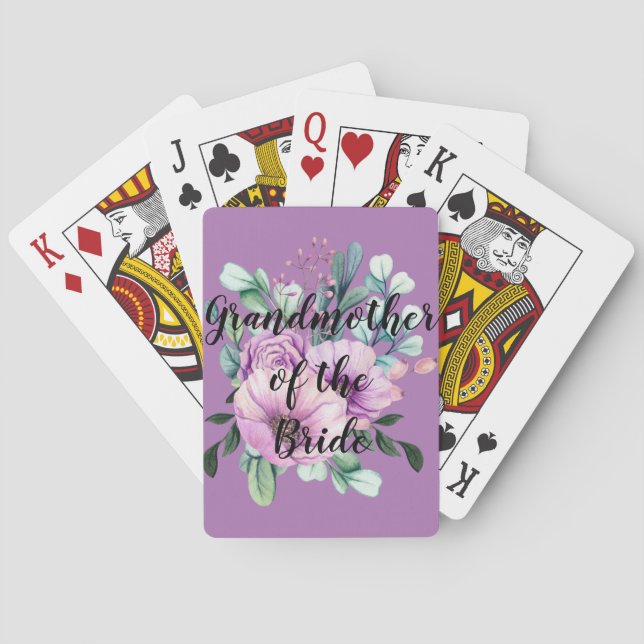 Baraja De Cartas Abuela personalizada del novio de la novia (Reverso)