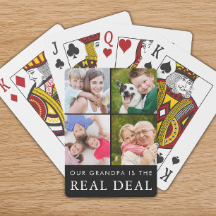 Baraja De Cartas Abuelo Divertido Dice Collage de Fotos de Nietos