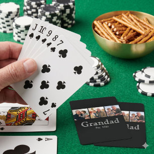 Baraja De Cartas Abuelo Est. Minimal Blanco Texto Negrita 3 Foto