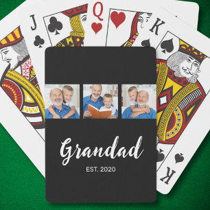 Baraja De Cartas Abuelo Estableció Moderno Script 3 Foto Negro
