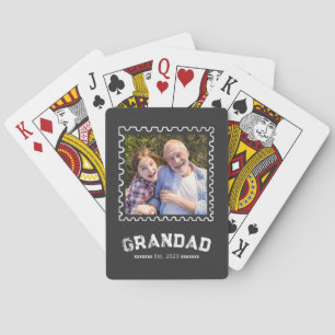 Baraja De Cartas Abuelo Estableció Tipografía Moderna Negra Foto