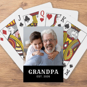 Baraja De Cartas Abuelo Estableció Tipografía Negra Negrita Foto