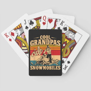 Baraja De Cartas Abuelos de Guay montan motos de nieve moto de niev