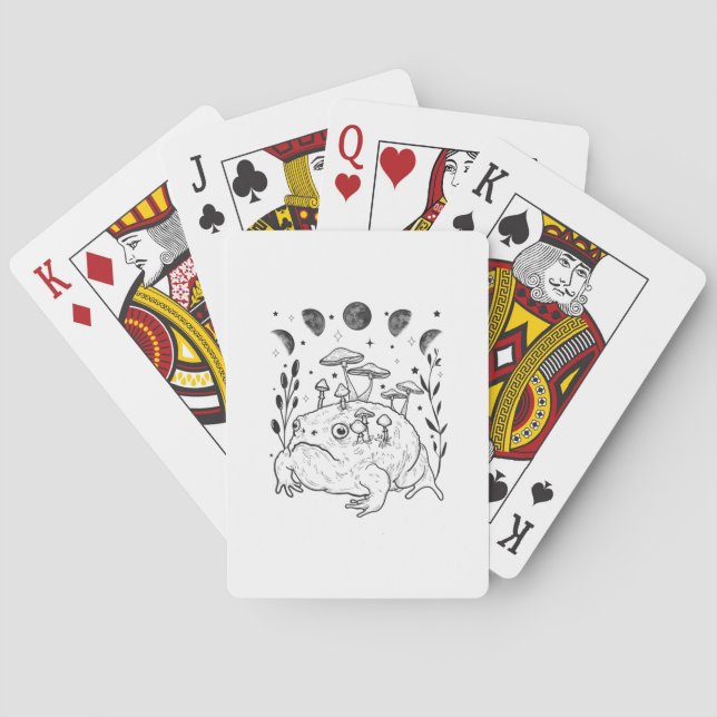 Baraja De Cartas Academia Moon Witchy Goblincore Aesthetic Frog (Reverso)