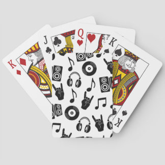 Baraja De Cartas Accesorios musicales: Patrón de cosecha monocromo.