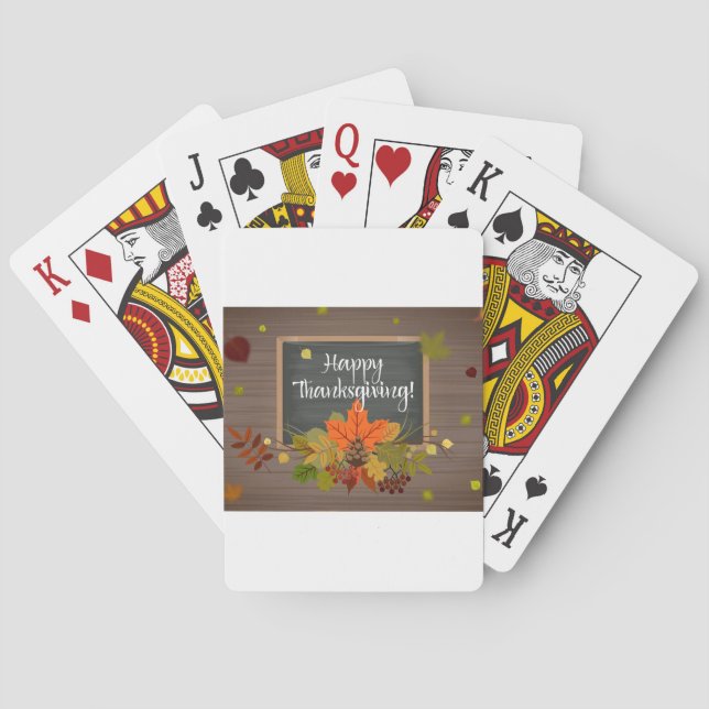Baraja De Cartas acción de gracias feliz (Reverso)