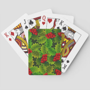 Baraja De Cartas Acebo verde con bayas rojas