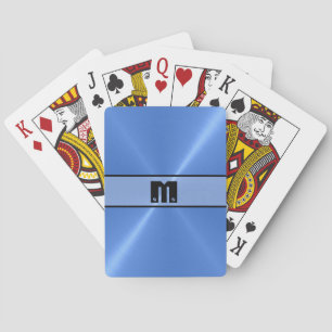 Baraja De Cartas Acero inoxidable azul brillante Metalizado 5