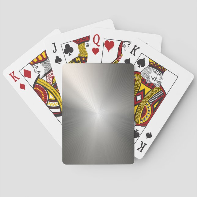 Baraja De Cartas Acero inoxidable plateado Metalizado (Reverso)