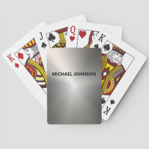 Baraja De Cartas Acero inoxidable plateado Metalizado