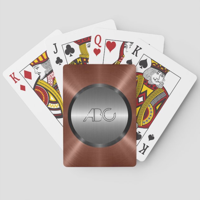 Baraja De Cartas Acero inoxidable plateado y bronce Metalizado (Reverso)