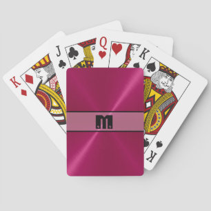 Baraja De Cartas Acero Metal Rojo Brillante Inoxidable 5