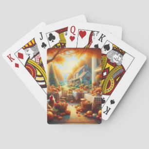 Baraja De Cartas Acogedora y acogedora Reunión de Acción de Gracias