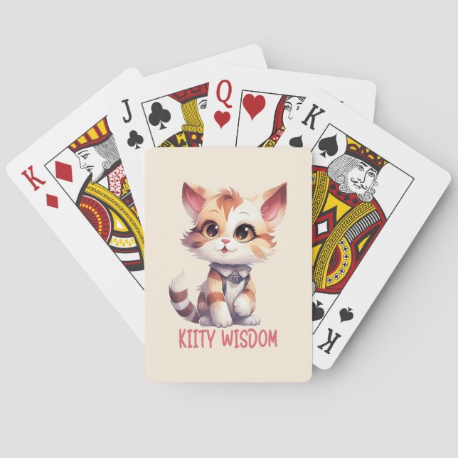 Baraja De Cartas Actitud de gato despreocupada - Diseño felino lúdi (Reverso)