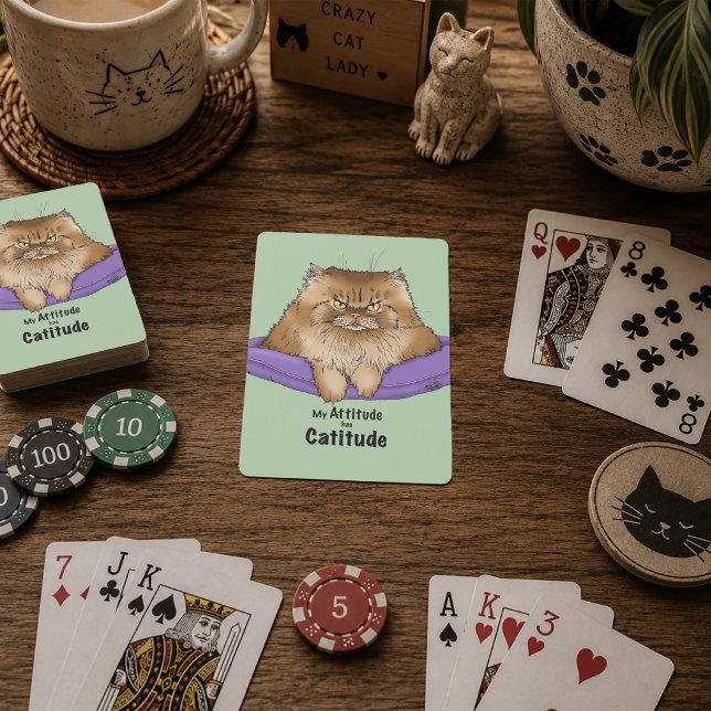 Baraja De Cartas Actitud Divertida de Gato (Subido por el creador)