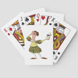 Baraja De Cartas Actor divertido de Hamlet de Shakespeare sostenien