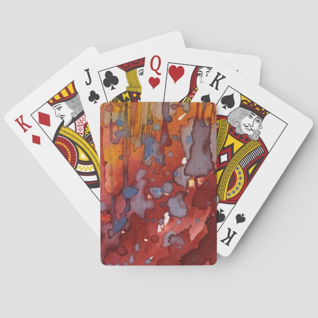 Baraja De Cartas acuarela 7 del fondo (Reverso)