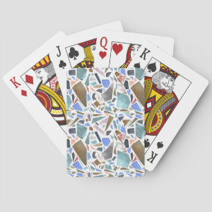Baraja De Cartas acuarela abstracta: fondo blanco dibujado a mano.