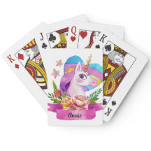 Acuarela Cute Unicorn Nombre personalizado